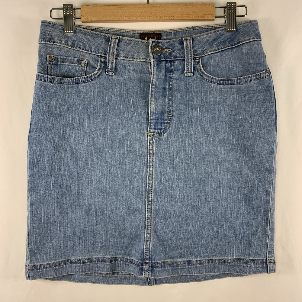 Lee Womens Denim Jean Skort Size 6 Preppy Grunge Light Wash 2010s